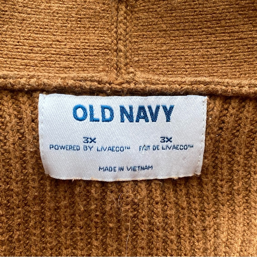 Old Navy Ribbed Open Front Cardigan 3X Brown Cozy Oversized Pockets 2023 - Picture 7 of 13